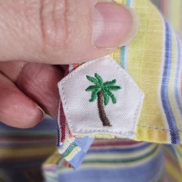 Cremieux Collection Yellow Striped Button Down Shirt Sz XL Flip Cuff Pastel - Picture 6 of 9